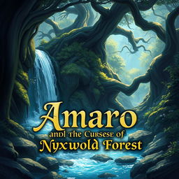 A stunning illustration of 'Amaro and the Curse of Nyxwold Forest'