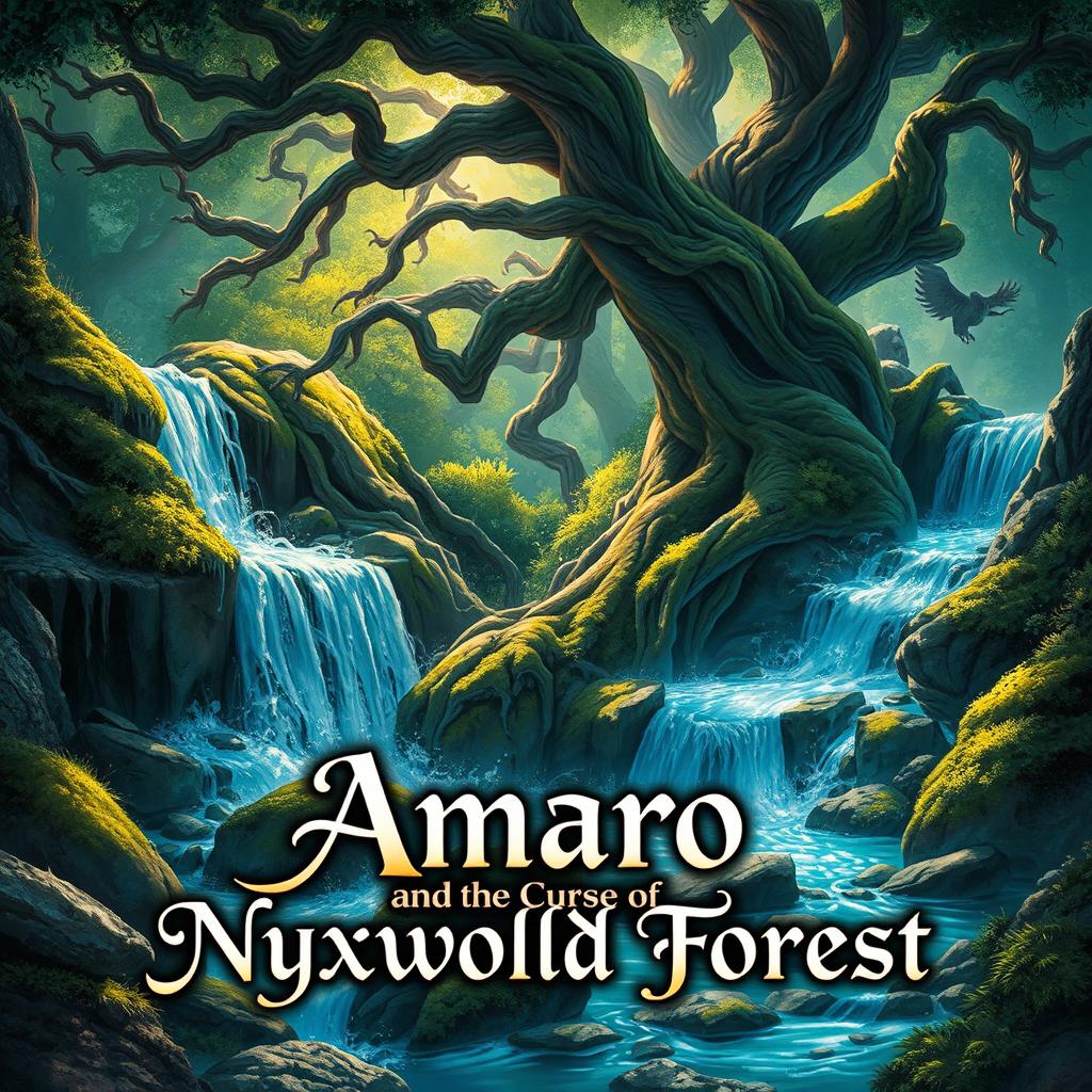 A stunning illustration of 'Amaro and the Curse of Nyxwold Forest'