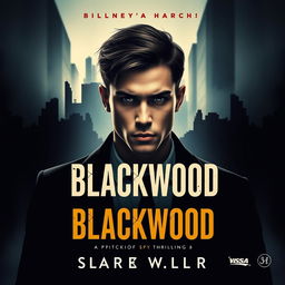 A captivating image styled as a spy thriller, featuring a young man as the central character exuding a strong, enigmatic presence that reflects his role as a spy