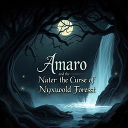 A dark and enchanting illustration for 'Amaro and the Curse of Nyxwold Forest'