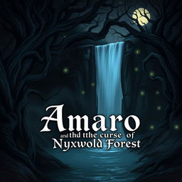 A dark and enchanting illustration for 'Amaro and the Curse of Nyxwold Forest'