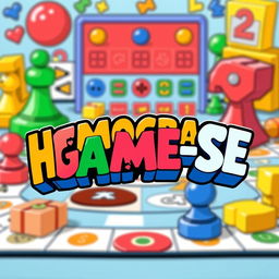A vibrant illustration with a background featuring a colorful and engaging board game
