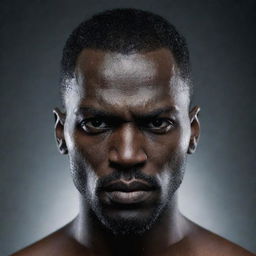 A menacing dark-skinned man with a distinctively angular, ax-like head shape and piercing, deadly eyes.