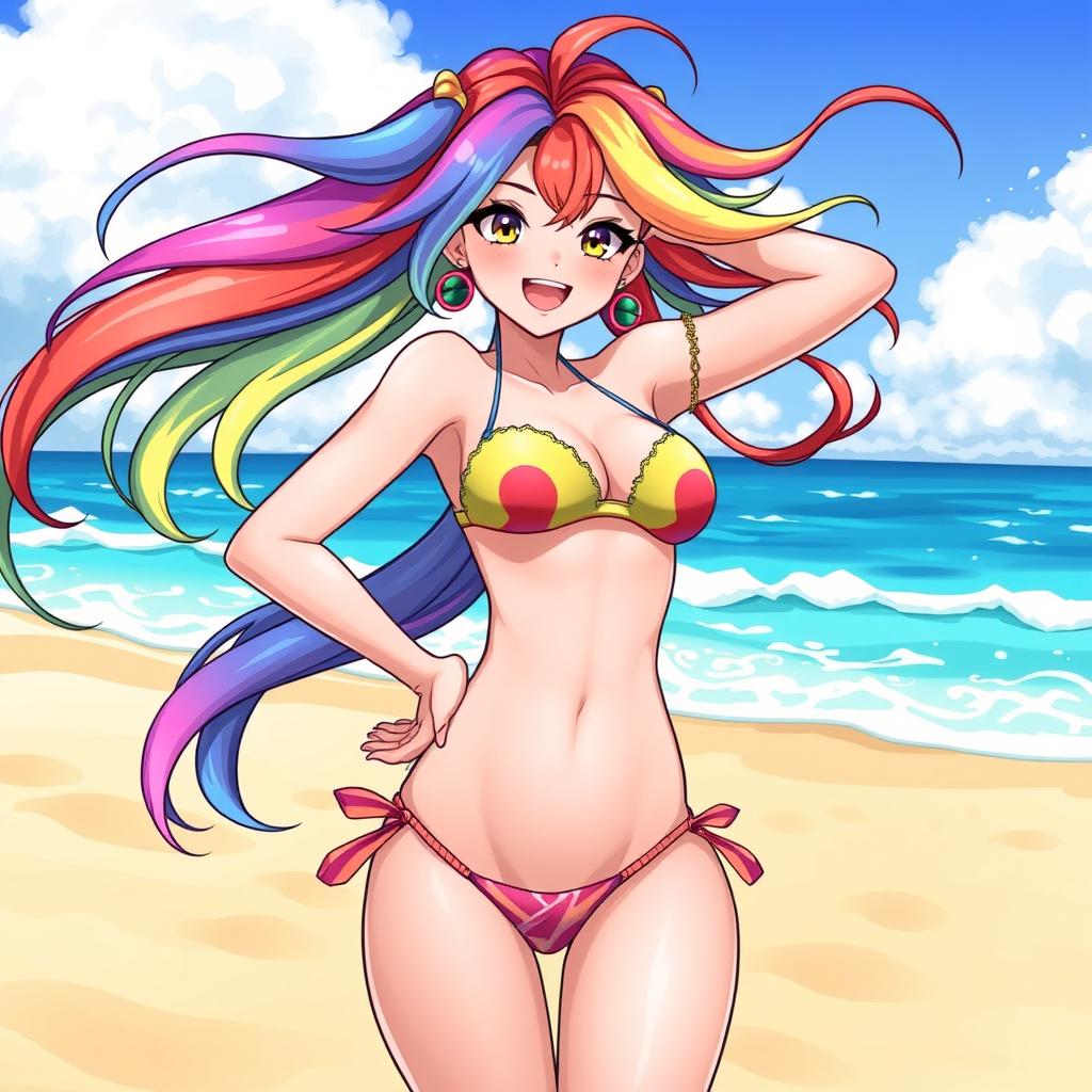 A character inspired by HannaOWO, depicted in a stylish bikini that showcases her unique fashion sense