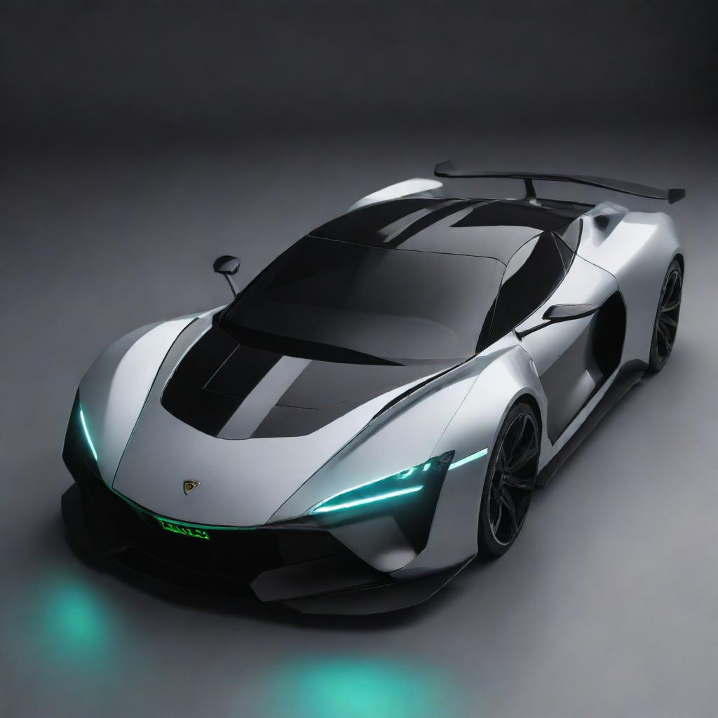 A sports car inspired by the design elements of a Nvidia 3090 graphics card