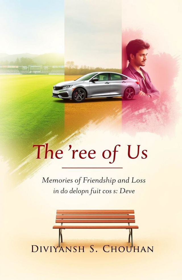 A book cover design for "The Three of Us"