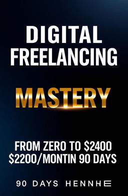 A visually striking book cover design titled "DIGITAL FREELANCING", which conveys a sense of professionalism and luxury
