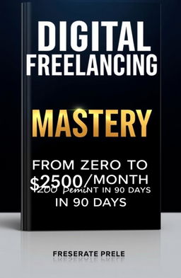 A visually striking book cover design titled "DIGITAL FREELANCING", which conveys a sense of professionalism and luxury