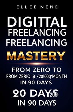 A visually striking book cover design titled "DIGITAL FREELANCING", which conveys a sense of professionalism and luxury
