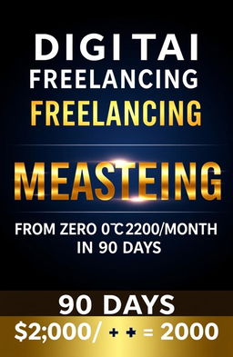 A visually striking book cover design titled "DIGITAL FREELANCING", which conveys a sense of professionalism and luxury
