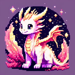 Pixel art profile picture featuring an ethereal dragon with cosmic, star-speckled scales against a deep space background.