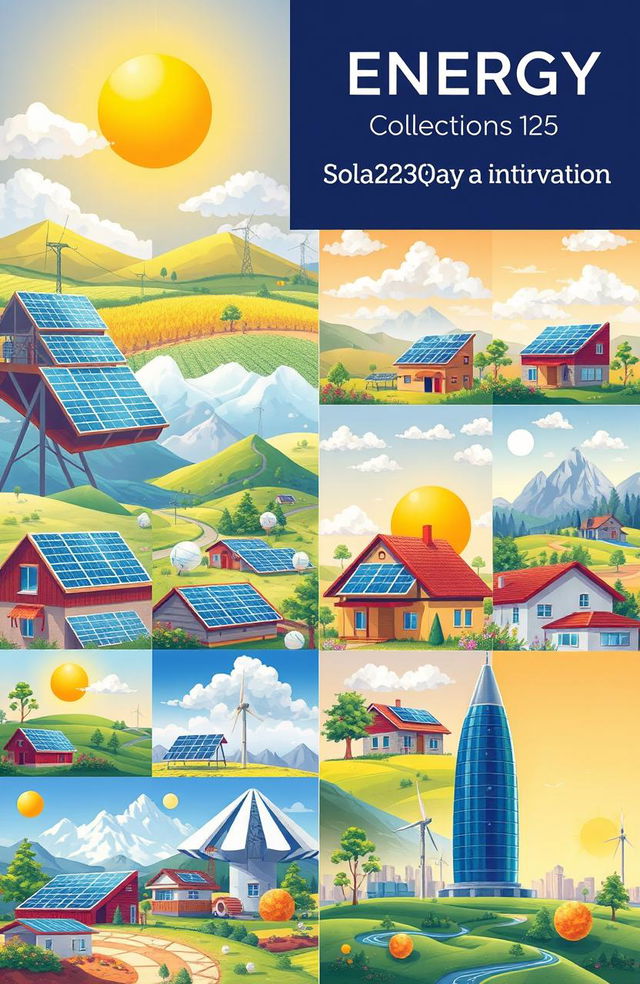 A collection of 125 illustrated artworks depicting solar energy integration