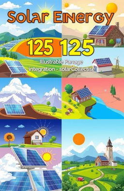 A collection of 125 illustrated artworks depicting solar energy integration
