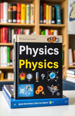 A beautifully designed textbook on physics, featuring sections on thermodynamics, optics, and gas theory