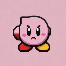 Create a piece of pixel art featuring the character Kirby from Nintendo, filled with vibrant colors and maintaining its iconic design