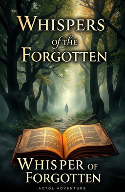 A cover design for a captivating novel titled 'Whispers of the Forgotten'