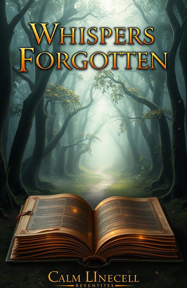 A cover design for a captivating novel titled 'Whispers of the Forgotten'