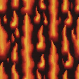 A small and detailed pixel art creation of a fire