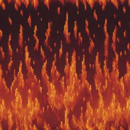 A small and detailed pixel art creation of a fire