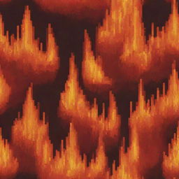 A small and detailed pixel art creation of a fire