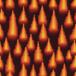 A small and detailed pixel art creation of a fire