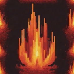 An intricate pixel art of a singular flame