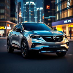 A stylish and modern Opel coupe-SUV called 'Mistral', featuring a Vizor nose design and based on the Peugeot e-3008 and the STLA Medium platform
