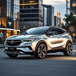 A stylish and modern Opel coupe-SUV called 'Mistral', featuring a Vizor nose design and based on the Peugeot e-3008 and the STLA Medium platform