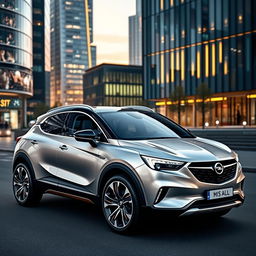 A stylish and modern Opel coupe-SUV called 'Mistral', featuring a Vizor nose design and based on the Peugeot e-3008 and the STLA Medium platform