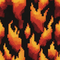 An animated pixel art of a vibrant flame, radiating intense fire