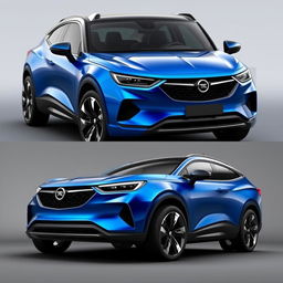 An Opel coupe-SUV named 'Mistral', designed stylishly with a Vizor nose design, inspired by the Peugeot e-3008 and built on the STLA Medium platform