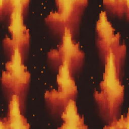 An animated pixel art of a vibrant flame, radiating intense fire