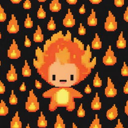 An adorable pixel art depiction of fire