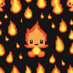 An adorable pixel art depiction of fire