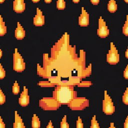 An adorable pixel art depiction of fire