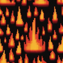 A tiny, warm and delightful pixel art depiction of a fire