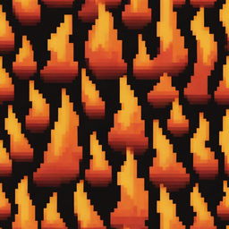 A tiny, warm and delightful pixel art depiction of a fire