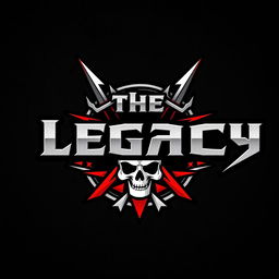 A bold and edgy logo for a hard rock band named 'The Legacy'
