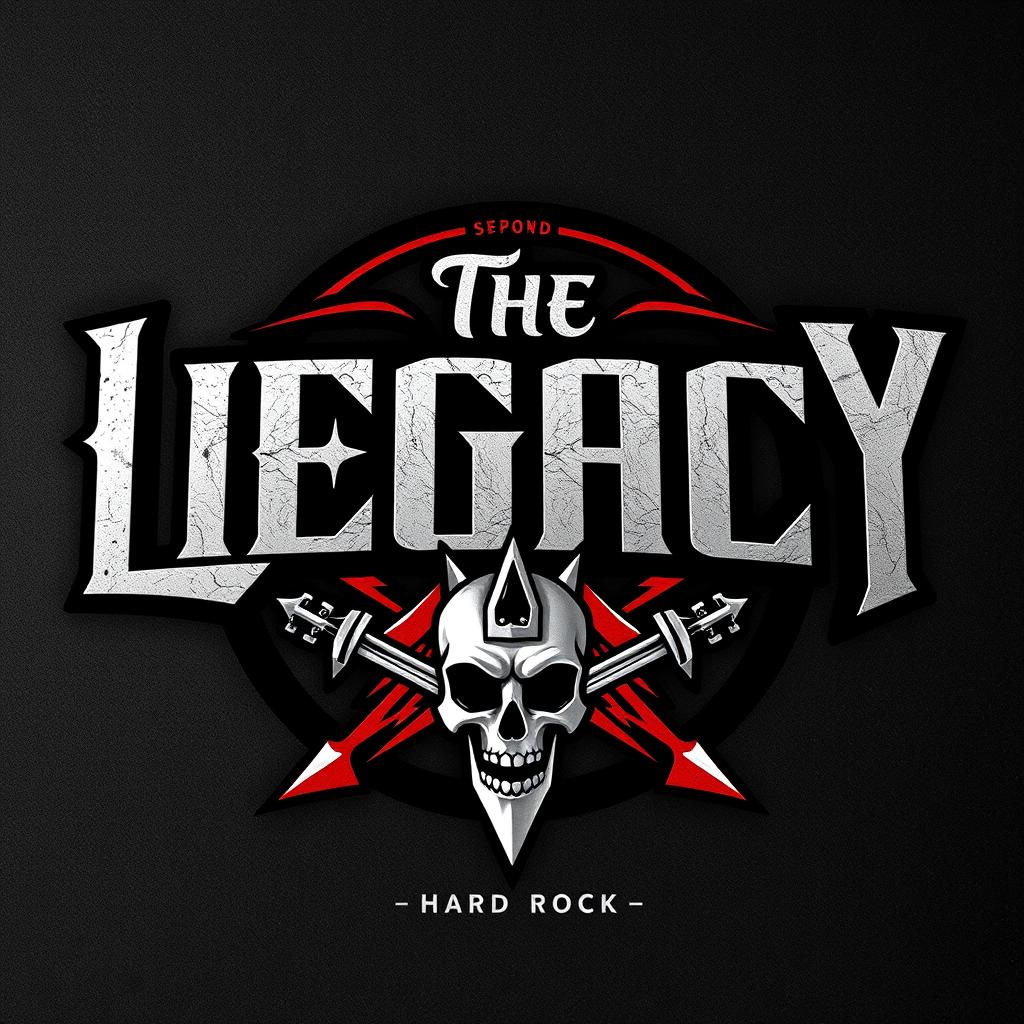 A bold and edgy logo for a hard rock band named 'The Legacy'