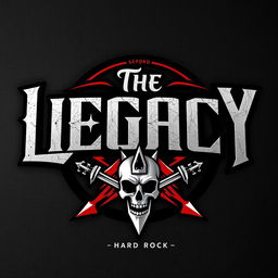 A bold and edgy logo for a hard rock band named 'The Legacy'