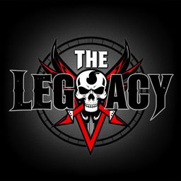 A bold and edgy logo for a hard rock band named 'The Legacy'