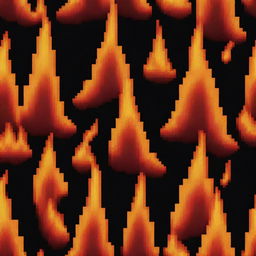 An isolated pixel art image of a single fire, devoid of any background