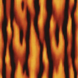 A pixel art version of a realistic fire flame with no background