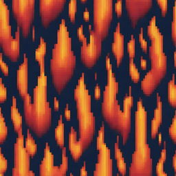 A pixel art of a cool, stylized fire, with lively, flickering flames