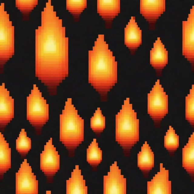 A pixel art representation of a fire torch