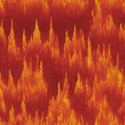 A vibrant pixel art depicting fire flames