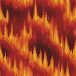 A vibrant pixel art depicting fire flames