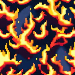 A profile picture-worthy pixel art of dynamic fire flames