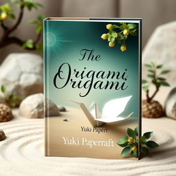 A captivating book cover design for 'The Origami Oracle' by Yuki Papercraft