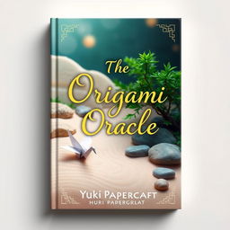 A captivating book cover design for 'The Origami Oracle' by Yuki Papercraft